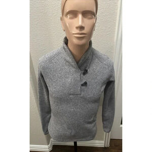 North Face Size M Womens Sweatshirt Pullover Gray Quarter Button  Gray Heather